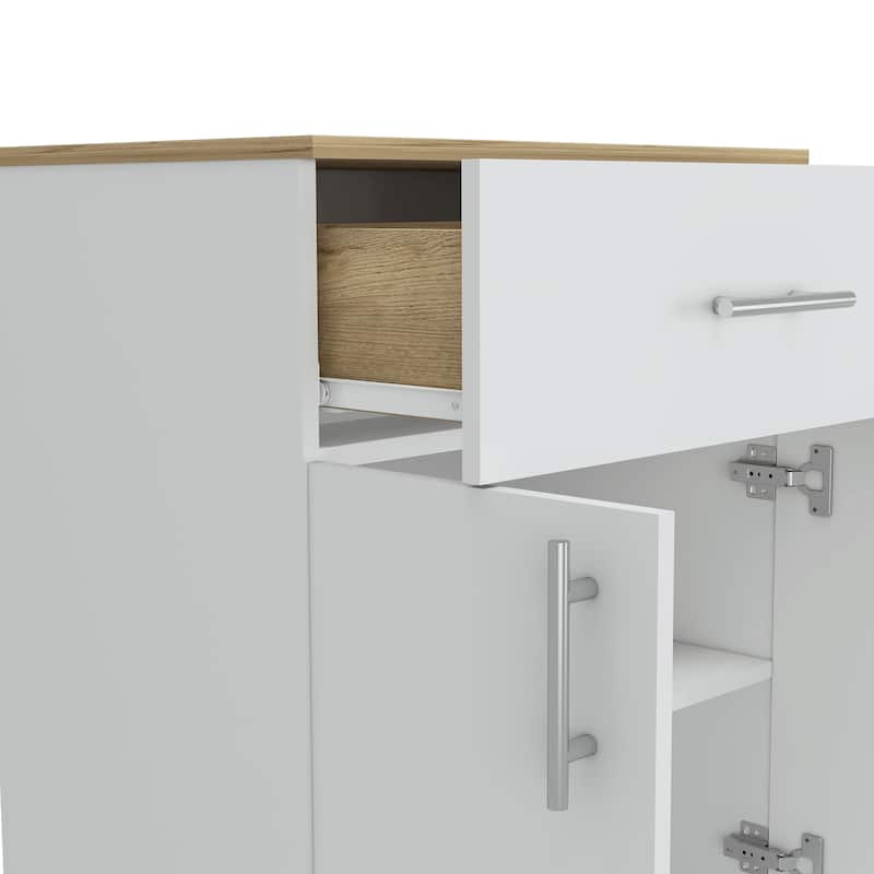 Oxford Pantry Cabinet, One Drawer, One Double Door Cabinet With Two Shelves