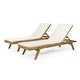 preview thumbnail 35 of 42, Caily Outdoor Acacia Wood Outdoor Chaise Lounge with Cushions by Christopher Knight Home