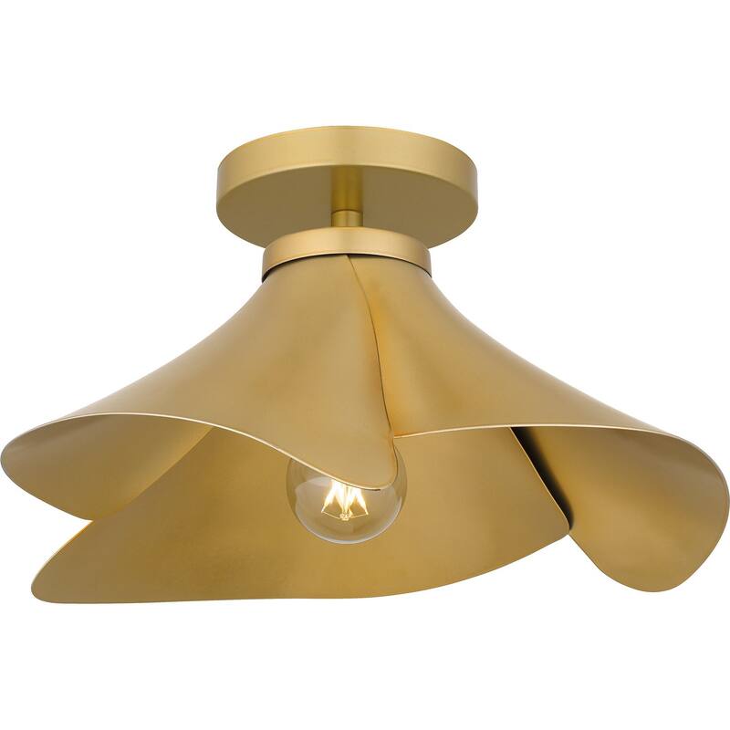 Light Gold One Light Semi Flush Mount from the Quoizel Semi-Flush Mount Collection