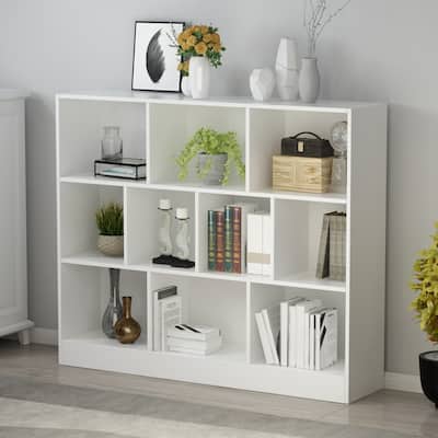 40.9'' H x 47.2'' W Geometric Bookcase Living room storage bookshelf