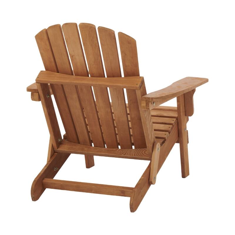 Oversize Wooden Outdoor Folding Adirondack Chair with Pre-Assembled BackRest & SeatBoard, for Garden Pool Deck Firepit