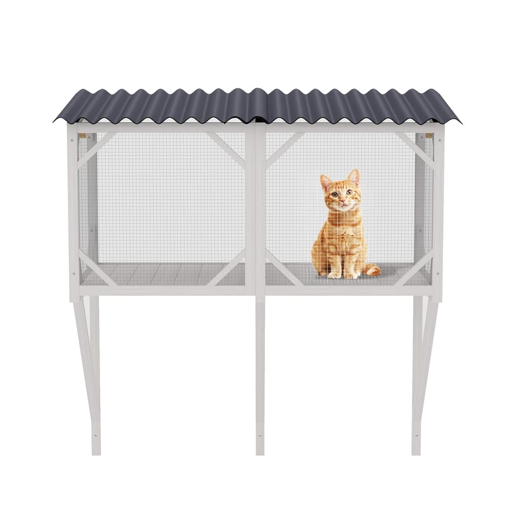 Cat Window Perch, Cat Window Box for Large Indoor Cats, Outdoor Cat Enclosure for Sunbathing, Napping & Overlooking