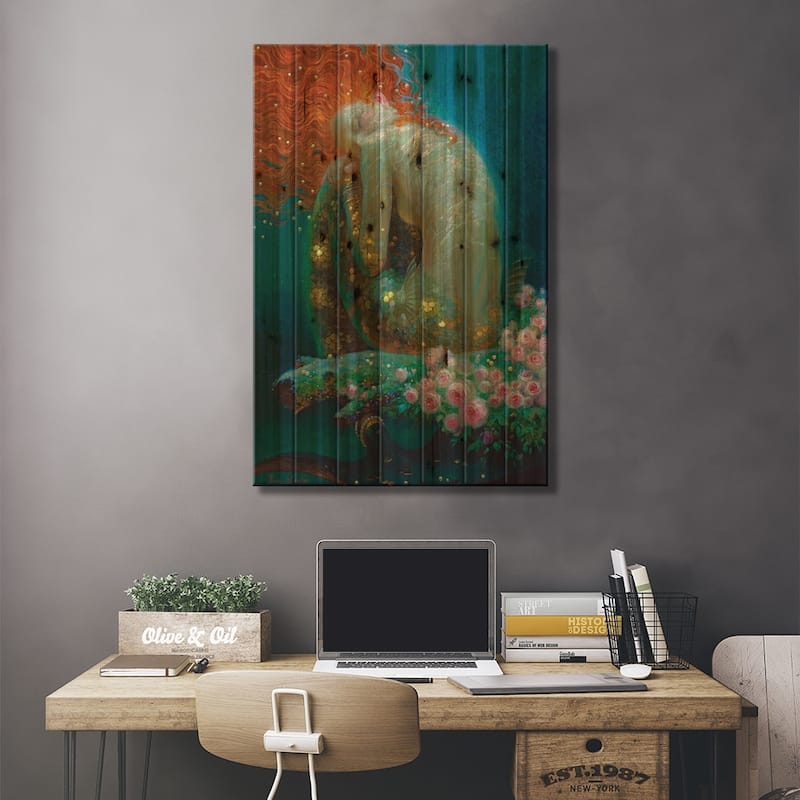 Emerald Dreams Print On Wood by Victor Nizovtsev - Multi-Color