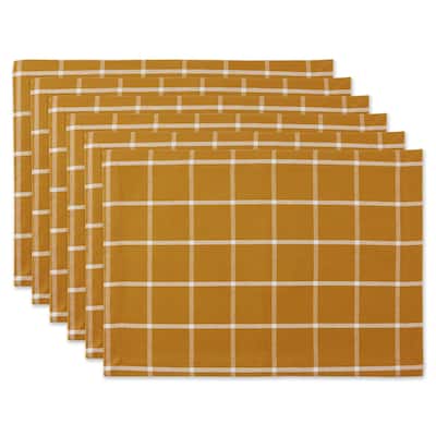 DII Honey Gold Check Placemat (Set of 6)