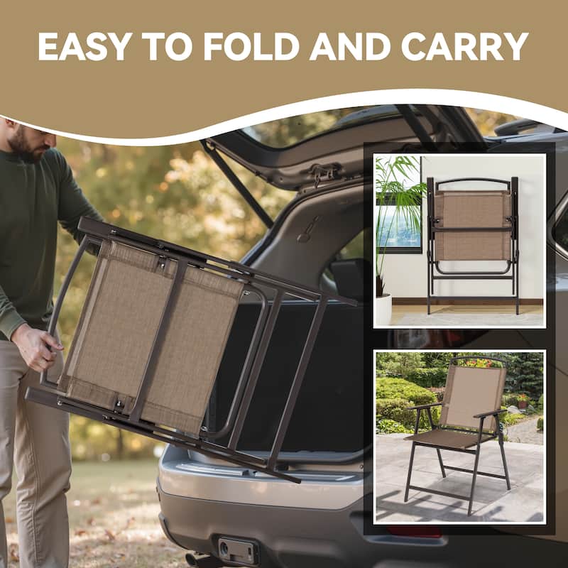 VredHom 4PC Patio Folding Outdoor Dining Chairs