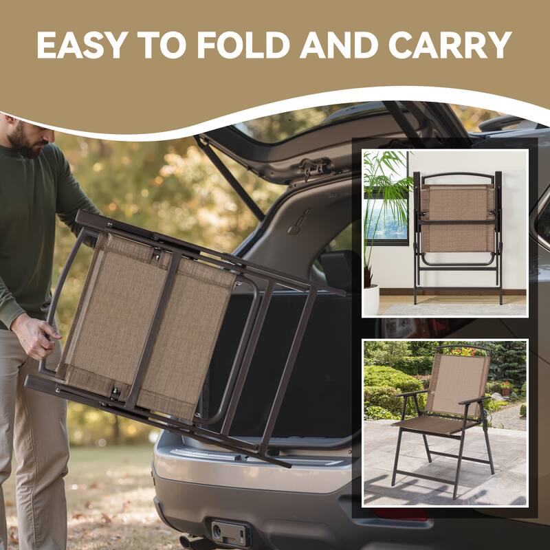 VredHom Outdoor 5-Piece Patio Dining Set with Folding Chairs
