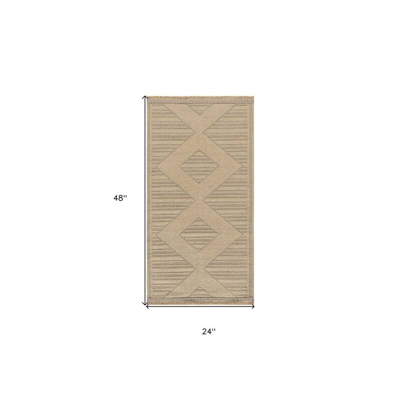 HomeRootsGeometric Modern Rectangle Area Rug - 48' X '24' X '0.25