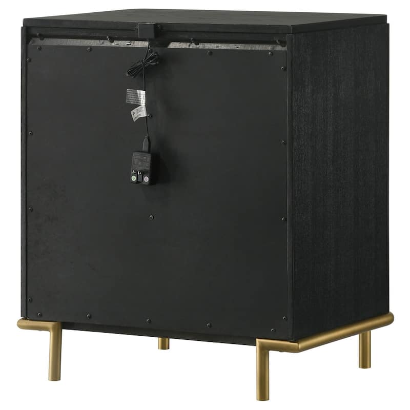 Anser Black 3-Drawer Nightstand