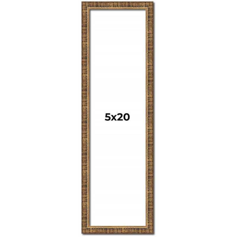 5x20 Frame Gold Solid Wood Picture Frame - Complete Modern Photo Frame