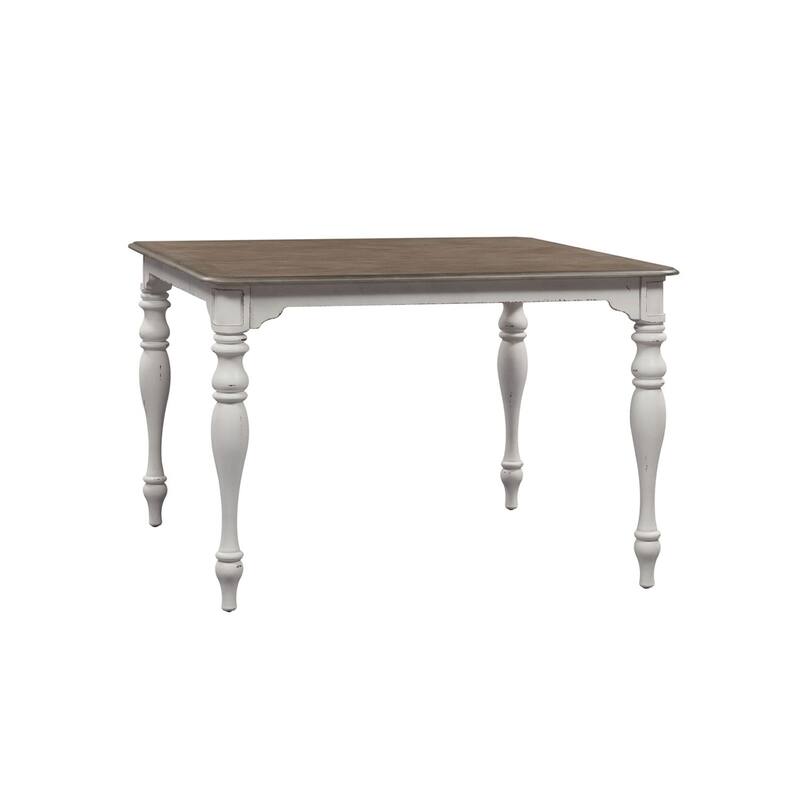 Magnolia Manor Antique White Weathered Bark Gathering Table