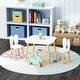 preview thumbnail 4 of 14, Kids Table and 2 Chairs Set,3 Pieces Rabbit Themed Toddler Table and Chair Set,Children Activity Play Table Set Solid Wood Legs