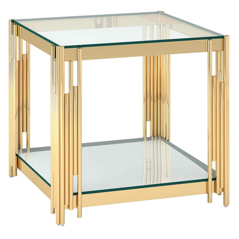 Contemporary Metal and Glass Large Accent Table