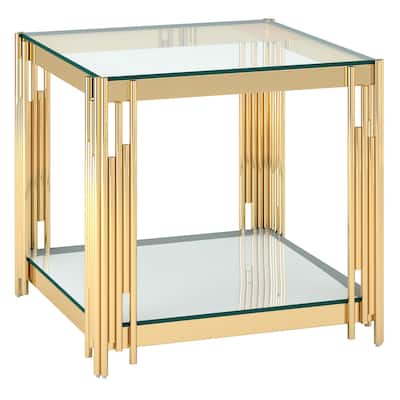 Contemporary Metal and Glass Large Accent Table