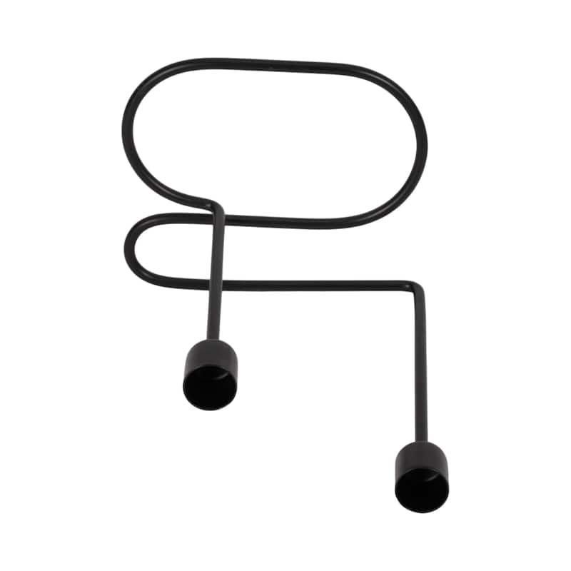Modern Metal Taper Holder Open-Frame Design and Dual Candle Support