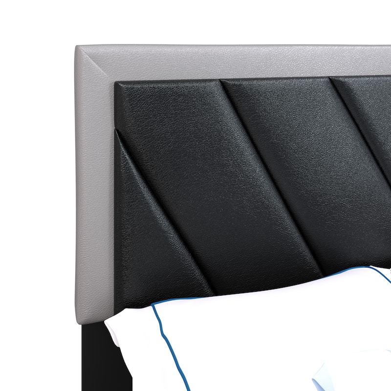 Boyd Sleep Savona Diagonal Upholstered Black and Gray Bed Frame