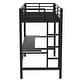 preview thumbnail 49 of 64, Metal Gaming Loft Bed with Bulit-in Desk and LED Light, Twin/Full Size Loft Bed Frame with Ladder and Guardrails
