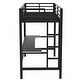 preview thumbnail 65 of 64, Twin/Full Size Gaming Loft Bed with Bulit-in Desk and LED Lights, Metal Loft Bedframe with Ladder and Guardrails for Kids