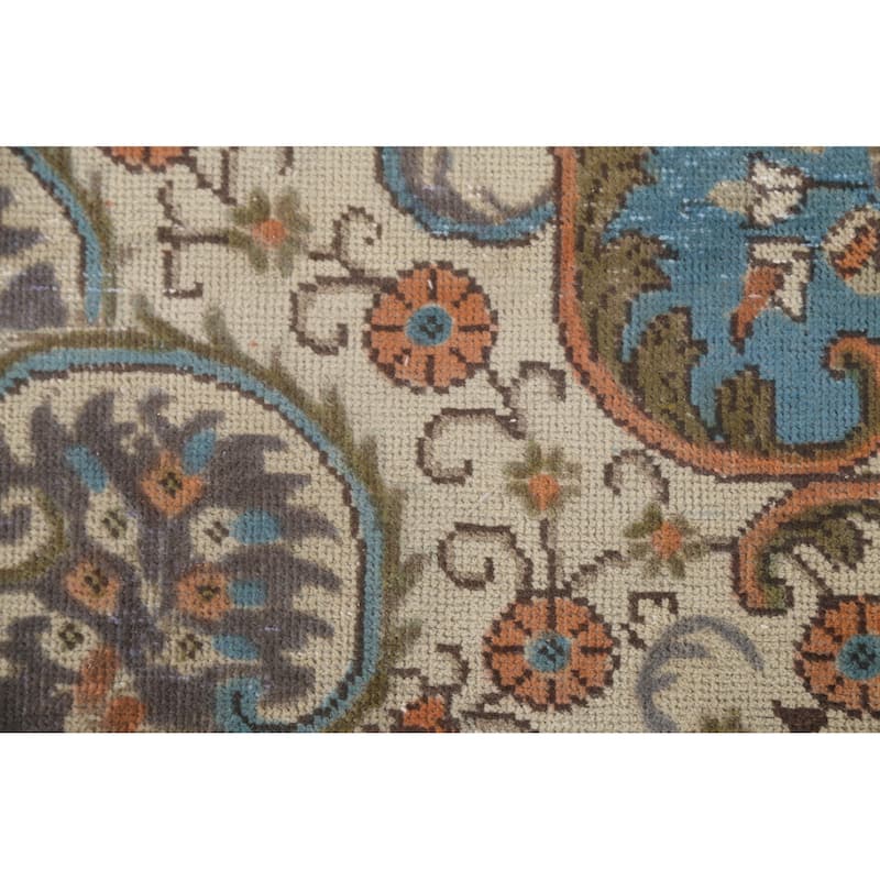 Distressed Over-Dyed Tabriz Persian Vintage Rug Handmade Wool Carpet - 6'8"x 9'10"