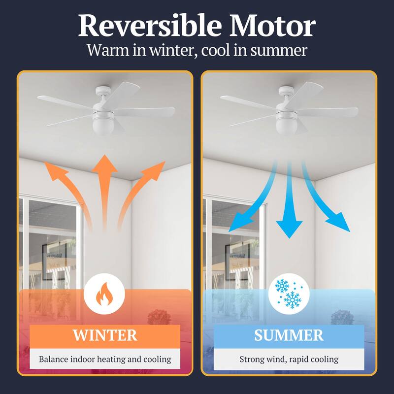 52" Prominence Home Ardrey Kell Modern Indoor LED Ceiling Fan with Light, Remote Control, Dual Mounting, Dual Finish Blades