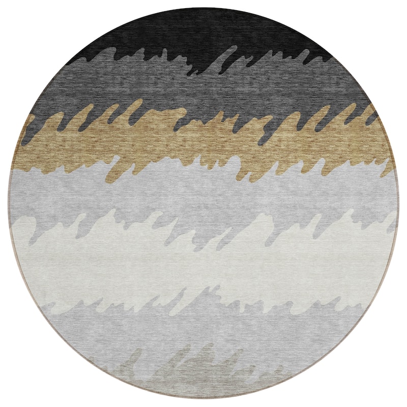 Machine Washable Indoor/ Outdoor Chantille Abstract Ombre Rug