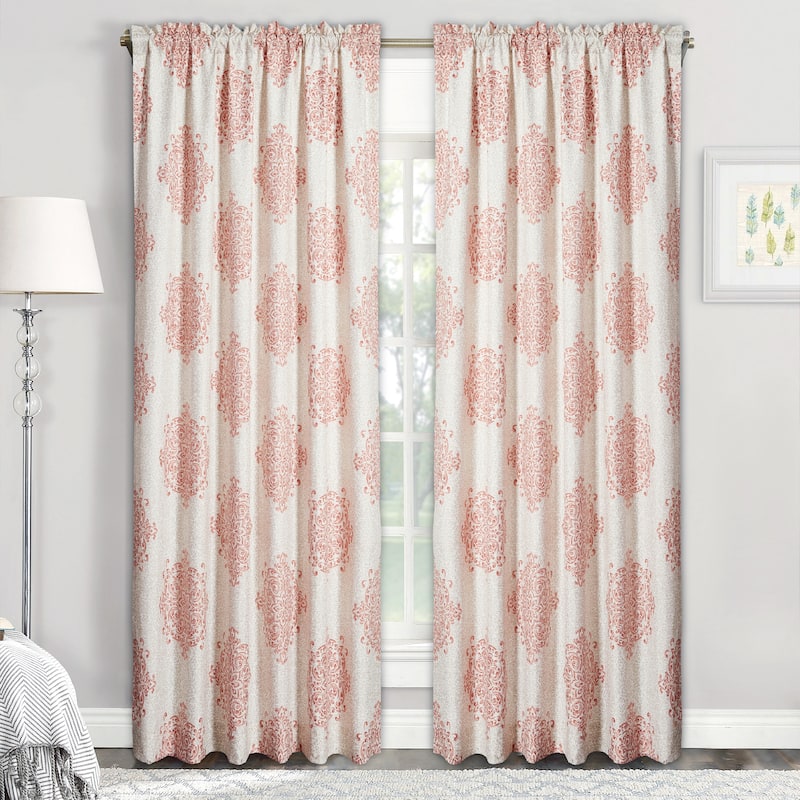 Serenta Chelsea Printed 2 Piece Curtain Set - 60" x 84" - Coral
