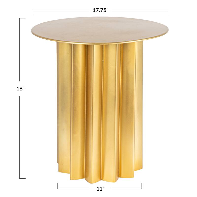 Pleated Metal Side Table