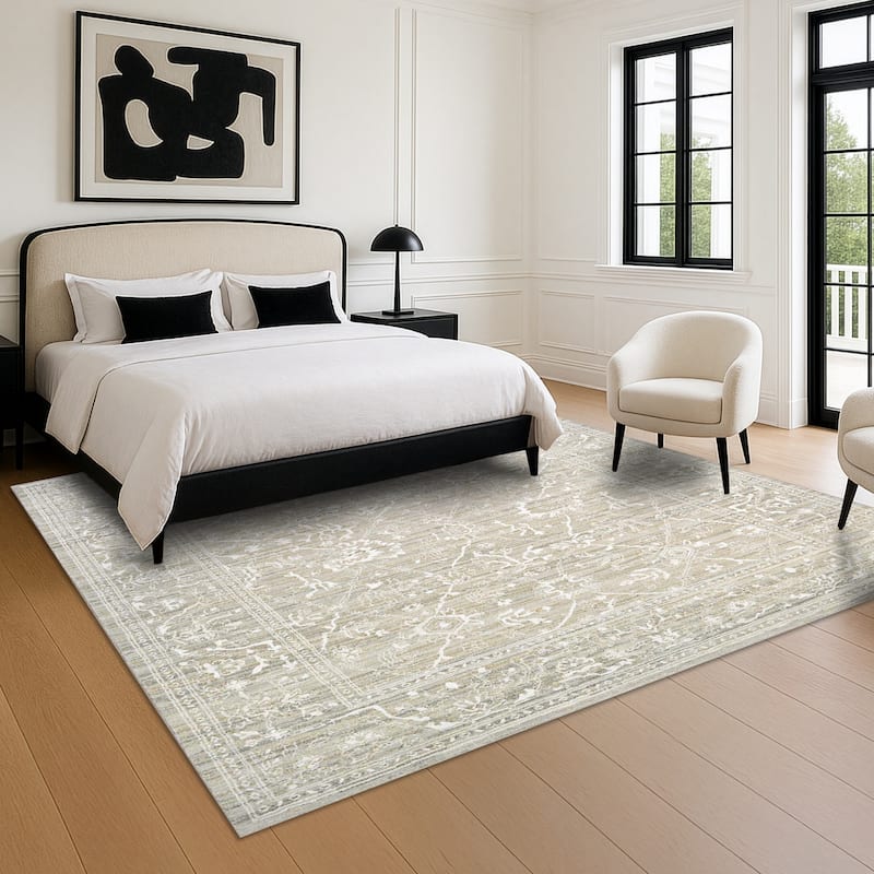 Dream Decor Rugs Delta Moresque Bone Floral Area Rug