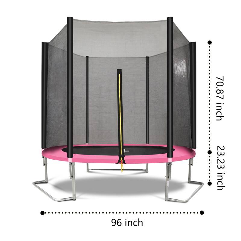 8FT Garden & Outdoor Trampoline Outer Net-Pink and Black