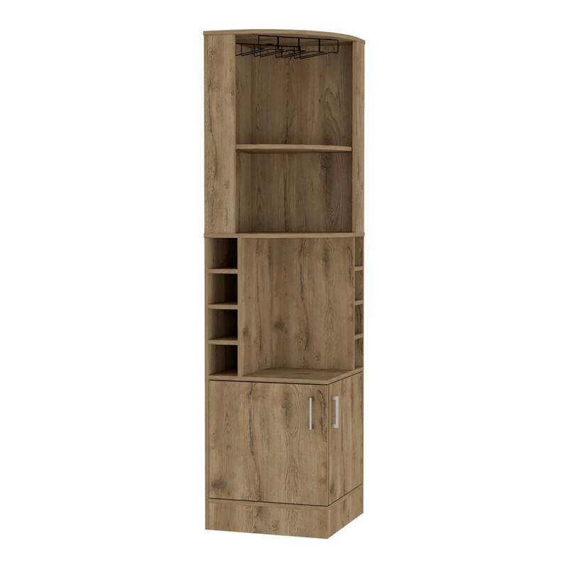 Bar Cabinet Papprika, 8 Wine Cubbies, Double Door, Dark Brown Finish,High quality and durable