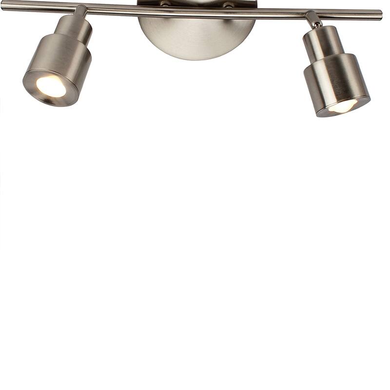 2-Light LED Flush Mount Ceiling and Wall light in Brushed Nickel