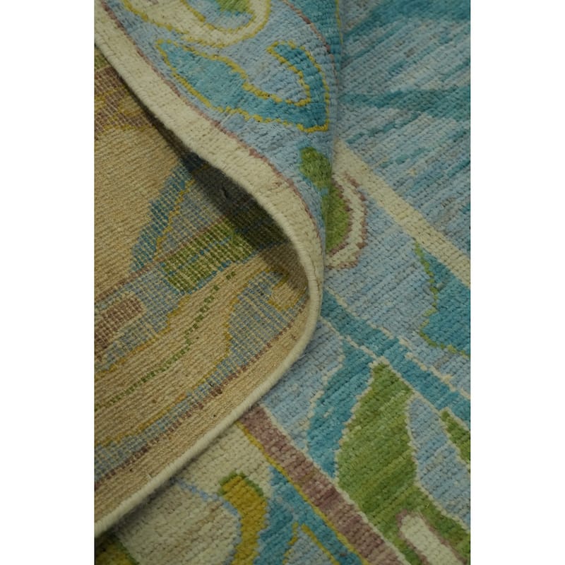 Vegetable Dye Wool Oushak Turkish Large Rug, Geometric Carpet - 17' 9'' X 12' 7''