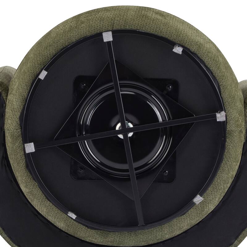 Christopher Knight Home - Swivel Green Fabric Accent Armchair with Lumbar Pillow