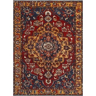 Fine Vintage Distressed Jhm 5 Red/Gold Rug - 7'1