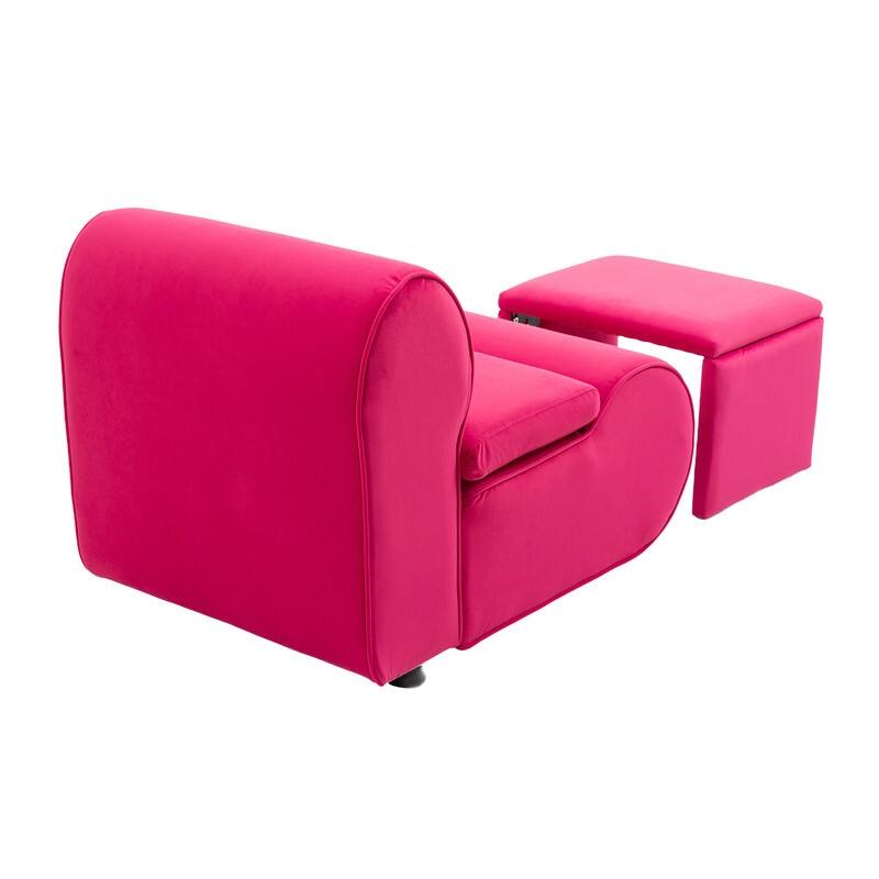 Accent Chair with Ottoman, Cushioned Deep Seat No Armrest Accent Single