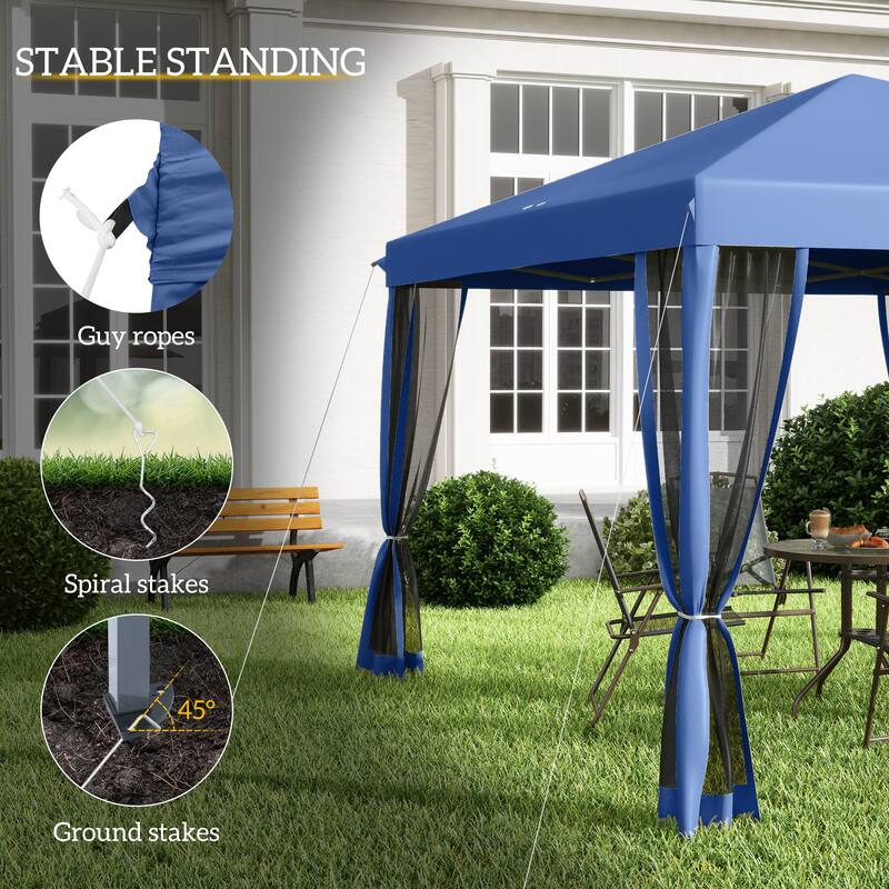 GDFStudio - Nathan Portable Pop-Up Canopy Tent with Adjustable Height and Screened Shelter Design for Outdoor Use