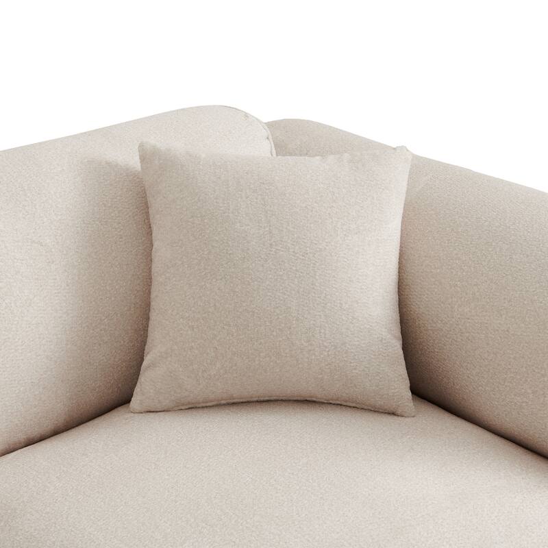 Luxurious Velvet 4-Seater Sofa with Detachable Footstool & Pure Sponge Cushions