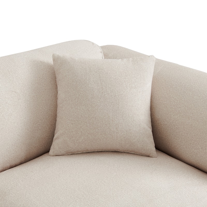 Luxury Living Room Velvet Fabric Cloud Sofa, 122.1" 4 Seater Modular L Shaped Sectional Sofa Couch with 3 Throw Pillows