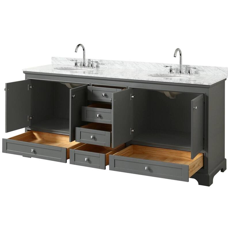 Wyndham Collection Deborah 80" Free Standing Double Vanity Set with