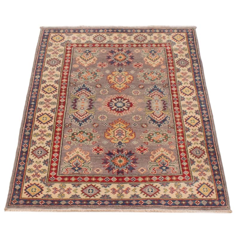 ECARPETGALLERY Hand-knotted Uzbek Ghazni Taupe Wool Rug - 3'2 x 5'0