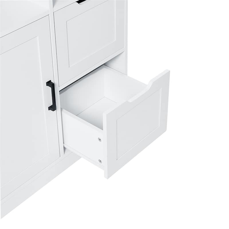 Bathroom Storage Cabinet with Doors and Drawers,Multiple Storage Space