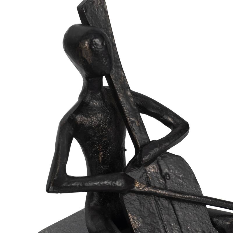 Sagebrook Home 9/10/11" Aston Musicians, Black, Elegant Sculptures, Black, Set of 3 - 5" x 6" x 11"