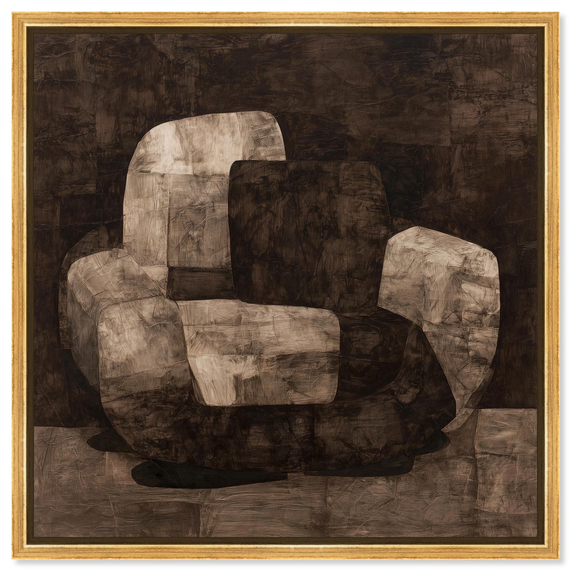 Monolithic Seat II Boho Brown Wall Art Canvas Print by Art Remedy