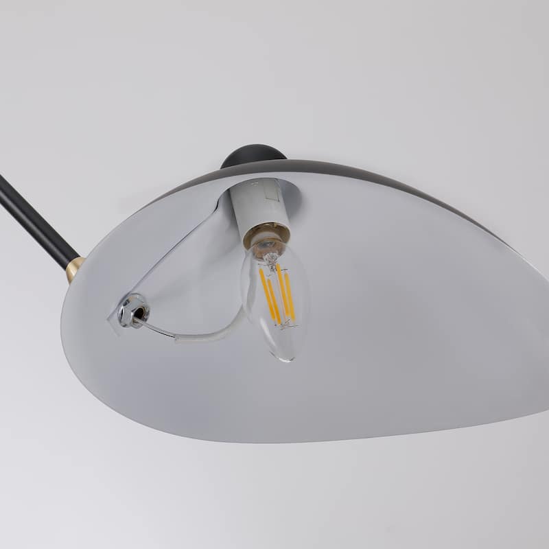 3-Arm Wide Industrial Pivoting Novelty Black Shaded Flush Mount