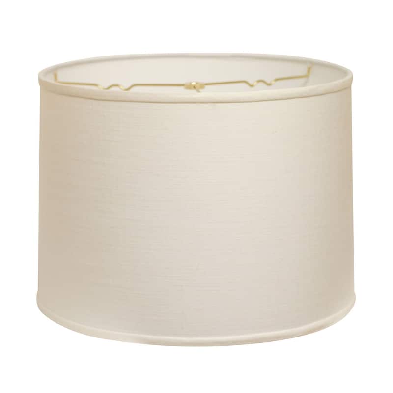 13" White Throwback Drum Linen Lampshade - 13" L x 13" W x 9.5" H