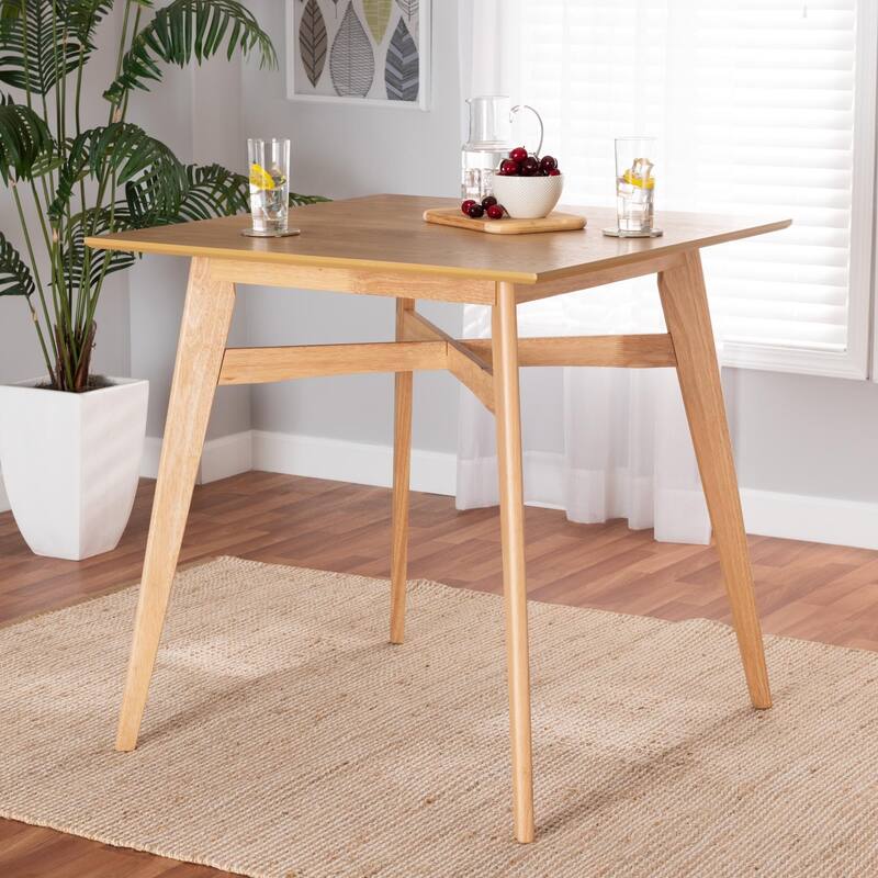 Leena Mid-Century Modern Finished Wood Counter Height Pub Table