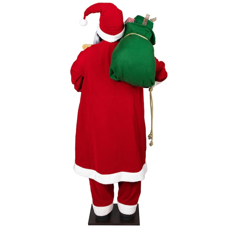 African American Standing Santa Claus with Presents Christmas Decoration - 5'