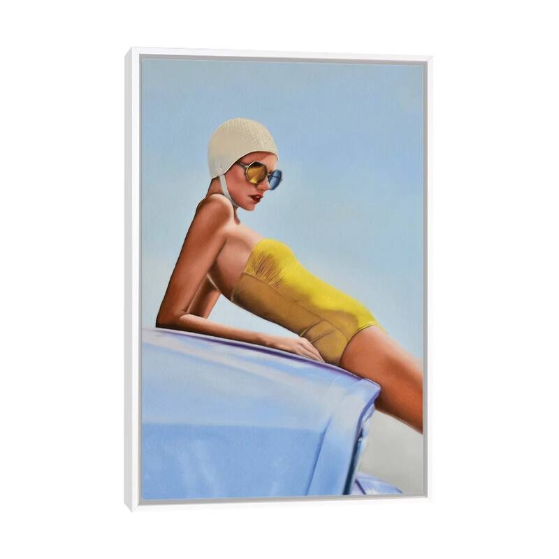 iCanvas "Moments Before A Swim" by Johnny Popkess Framed Canvas Print - White - 40x26