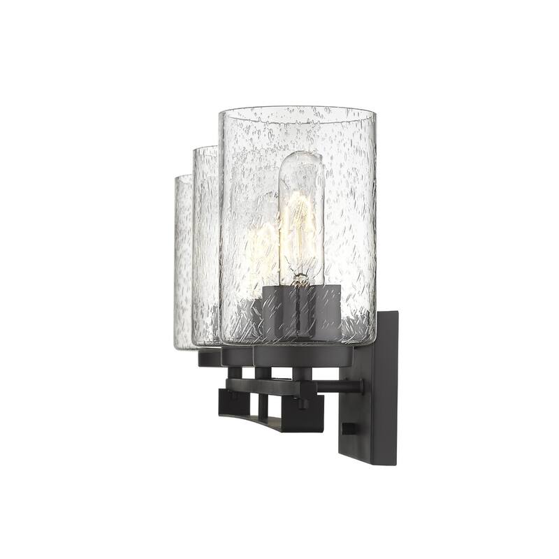 Modern Flush Mount Wall Light Fixture with Clear Bubble Glass Shade and LED Compatible for Bedroom