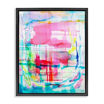 Stupell Vivid Watercolor Abstraction Framed Floater Canvas Wall Art Design By Gemma Bardot