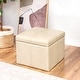 preview thumbnail 26 of 28, Adeco Bonded Leather Contrast Stitch Square Storage Ottoman Footstool